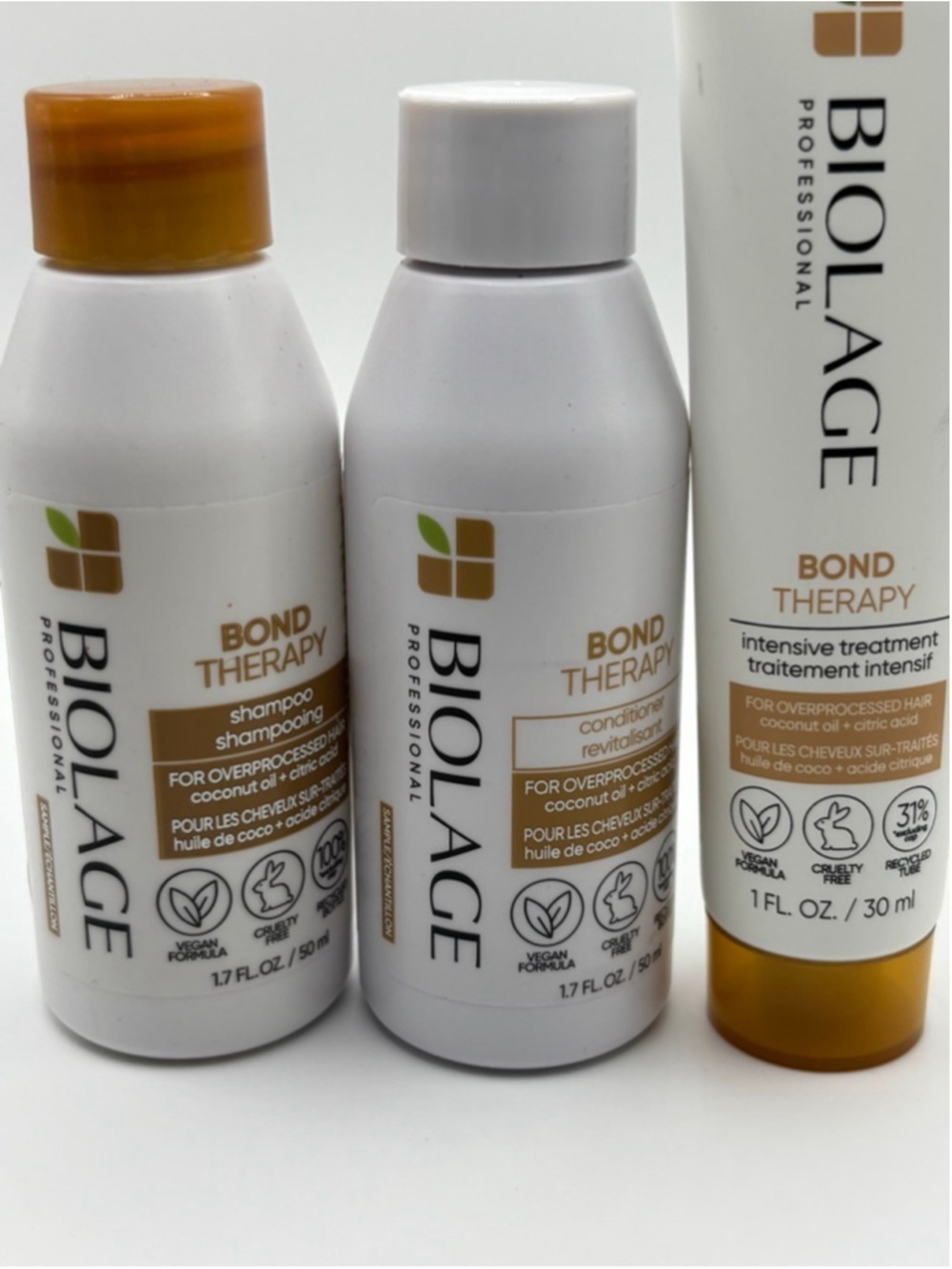 Biolage Bond Therapy Travel Set Shampoo Conditioner Treatment 3pc New - Picture 3 of 5